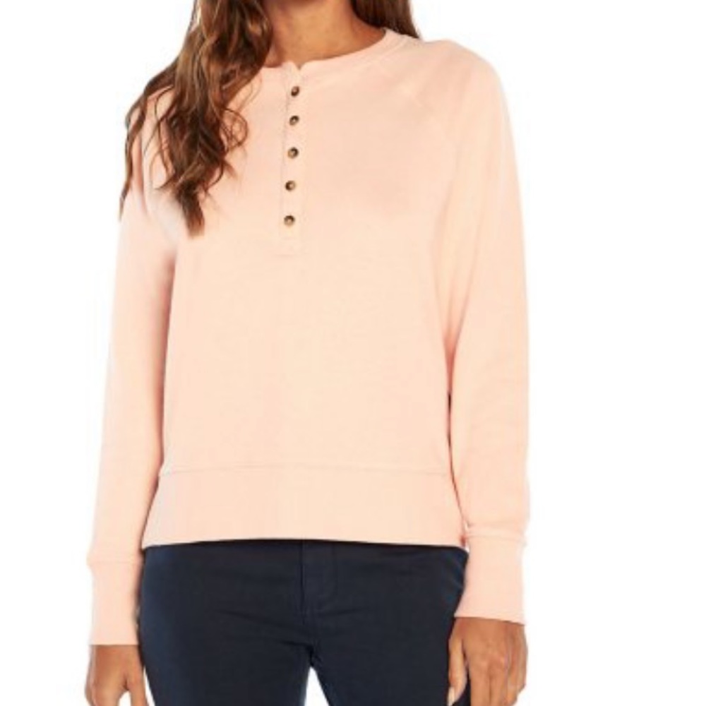 GAP ladies Henley sweatshirt button up pull over NEW